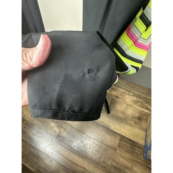 Michael Kors Maxi Black W/ Neon Geometric Design Drawstrings Stunning Dress Sz 8 - Picture 7 of 16